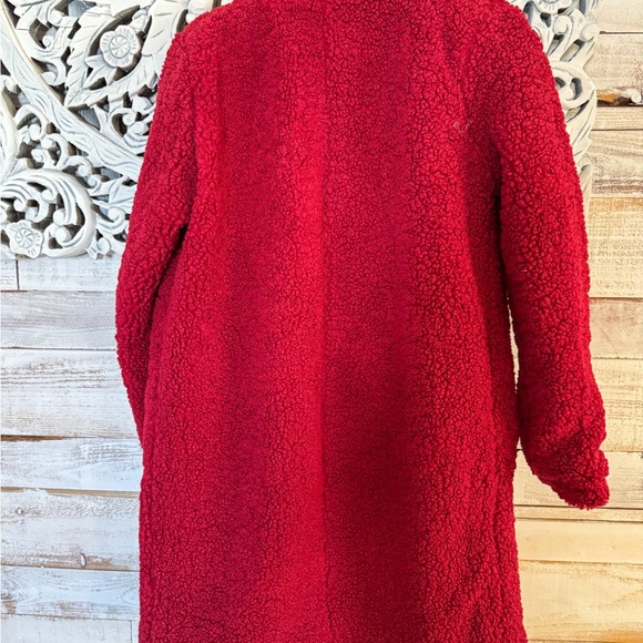 Cranberry red teddy coat - Picture 2 of 6